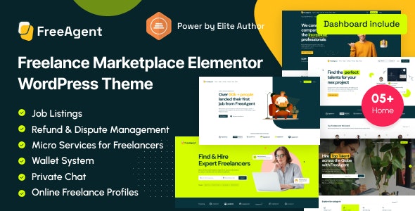 FreeAgent – Freelance Marketplace Elementor WordPress Theme